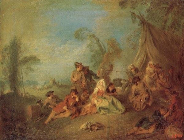 Pater, Jean-Baptiste Soldiers'Etape Norge oil painting art